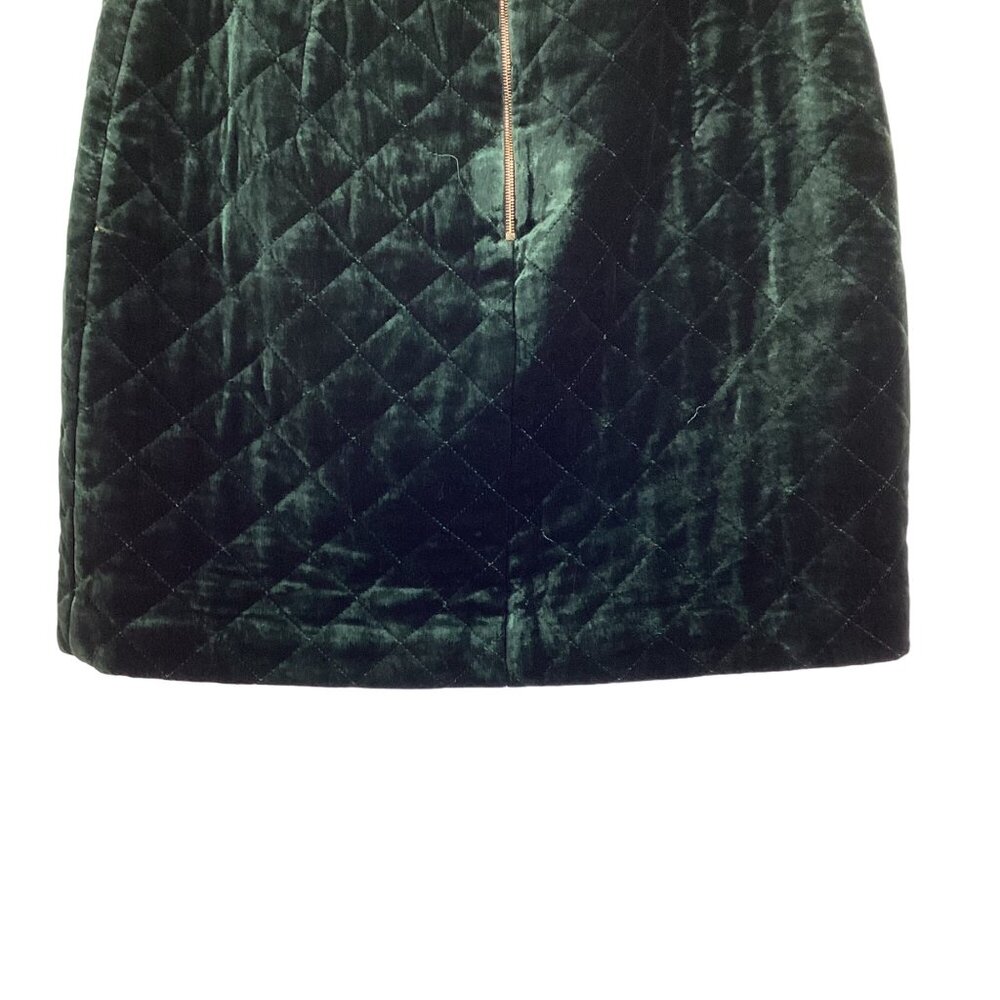 Sandro‎ Quilted Skirt Size 2 Quilted Green Velvet Mini Viscose & Silk Blend - Picture 8 of 12